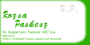 rozsa paskesz business card